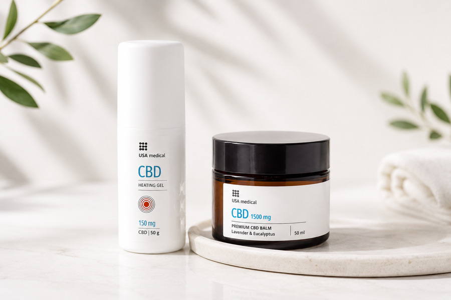 USA medical CBD balzsam és melegítő hatású CBD gél termékek.