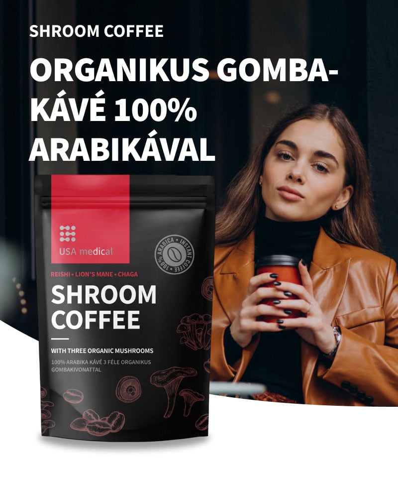 Gomba kávé 100% arabikával és 3 organikus gombakivonattal