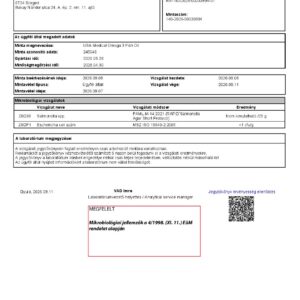 A jegyzőkönyv első oldala: Mikrobiológiai vizsgálat